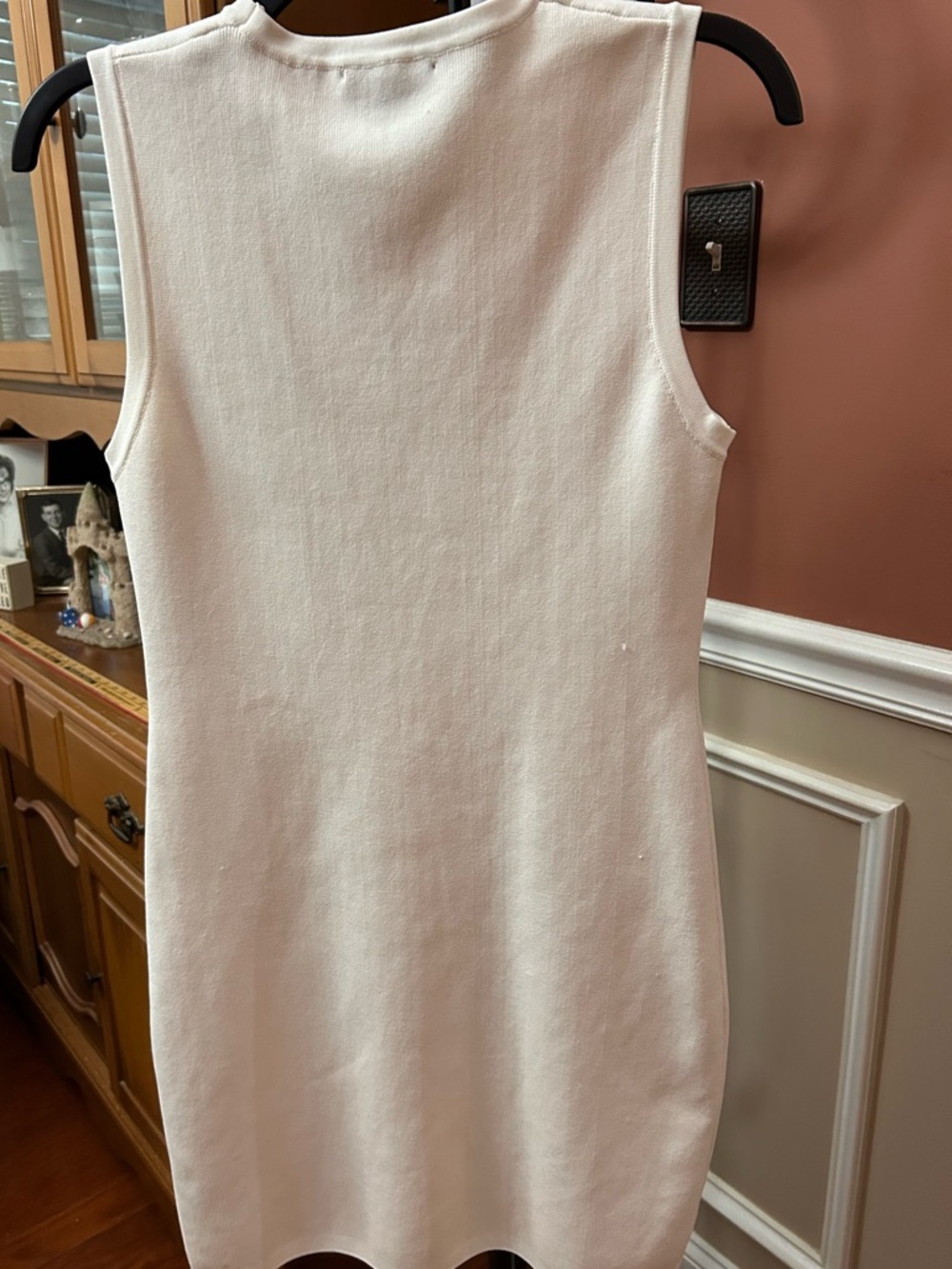 Sincerly Jules Pearl-Button Cream Shift Dress - Picture 2 of 6